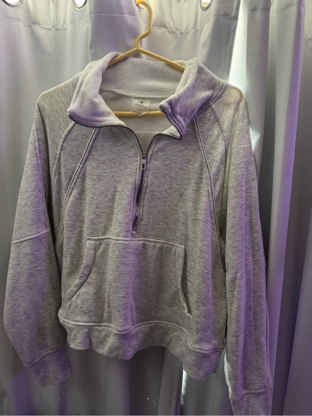 Gray Half-Zip Pullover Sweatshirt - Women